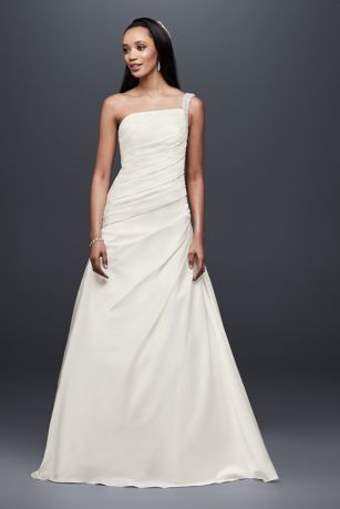 One Shoulder a Line Wedding Dress